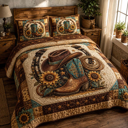 Golden Rodeo 3-Piece Quilted Bedding Set NCU0QD029
