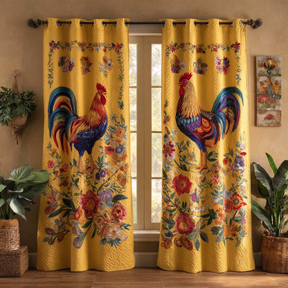 Golden Rooster Garden Quilted Curtains NCU0XD2111