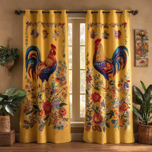 Golden Rooster Garden Quilted Curtains NCU0XD2111