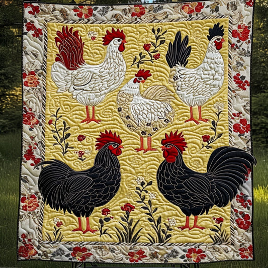 Golden Rooster Haven Quilted Blanket NCU0NT4122