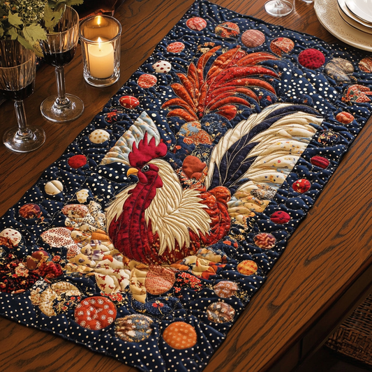 Golden Rooster Quilted Table Runner NCU0VH3067