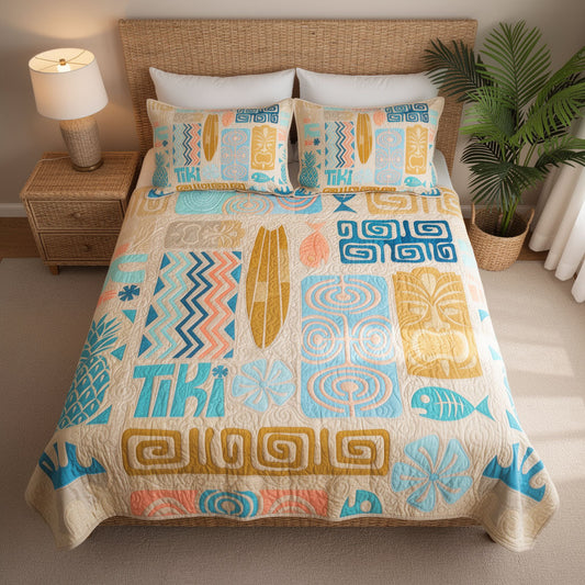 Golden Sand Retreat 3-Piece Quilted Bedding Set NCU0PT11701