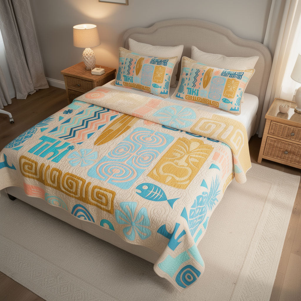 Golden Sand Retreat 3-Piece Quilted Bedding Set NCU0PT11701