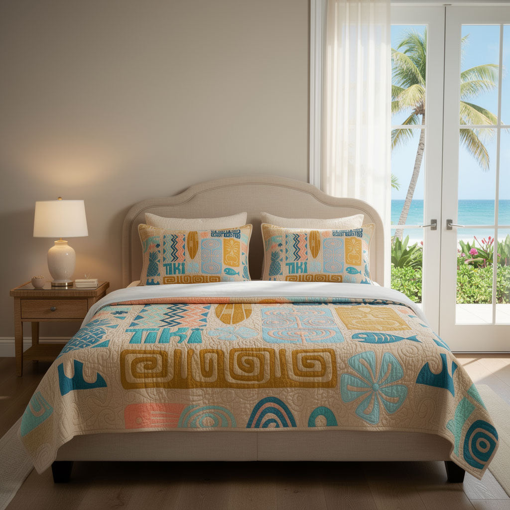 Golden Sand Retreat 3-Piece Quilted Bedding Set NCU0PT11701