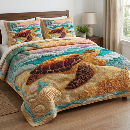 Golden Sands 3-Piece Quilted Bedding Set NCU0NT12699