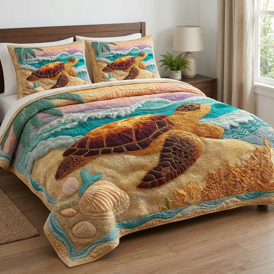Golden Sands 3-Piece Quilted Bedding Set NCU0NT12699