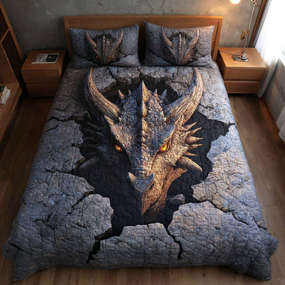 Golden Scale 3-Piece Quilted Bedding Set NCU0TV1346