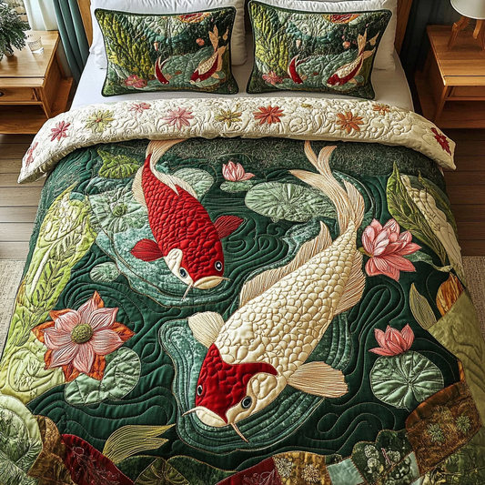 Golden Scales 3-Piece Quilted Bedding Set NCU0DV2959