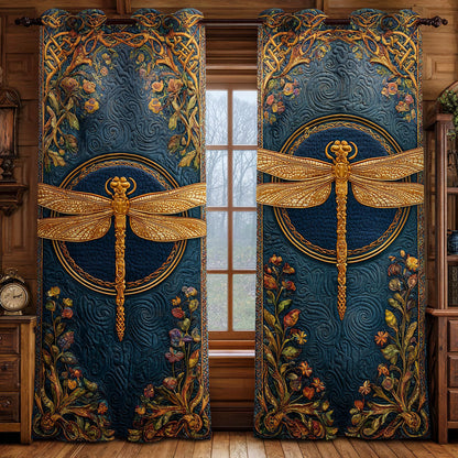Golden Serenity Quilted Curtains NCU0TV1081