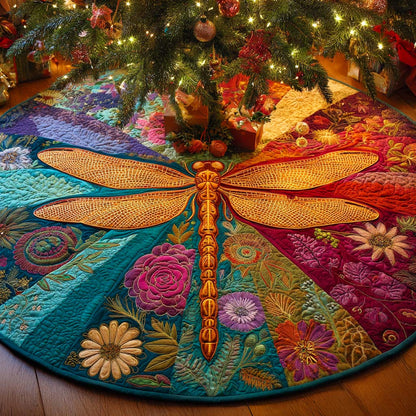 Golden Serenity Wings Quilted Tree Skirt NCU0XD1657