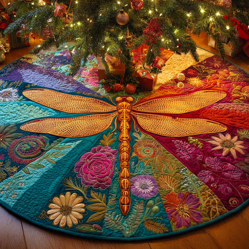 Golden Serenity Wings Quilted Tree Skirt NCU0XD1657