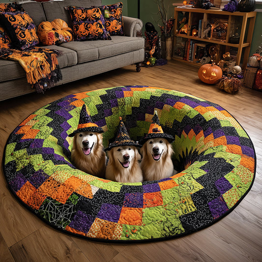 Golden Shadow Quilted Round Mat NCU0TH3252