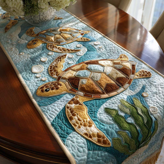 Golden Shell Quilted Table Runner NCU0NT10177