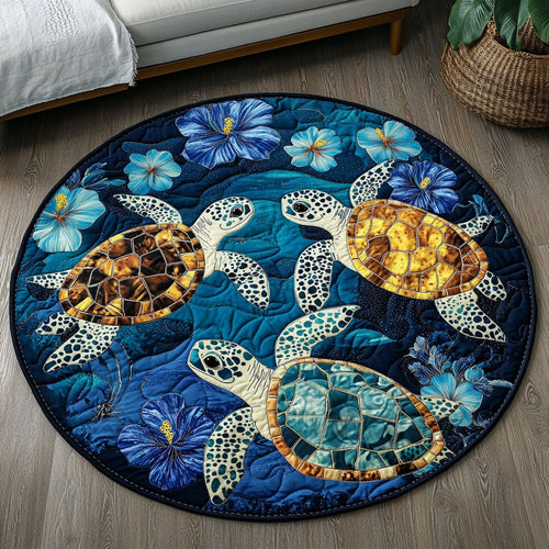 Golden Shell Serenity Quilted Round Mat NCU0NT4540