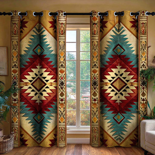Golden Sierra Totem Quilted Curtains NCU0XD1875