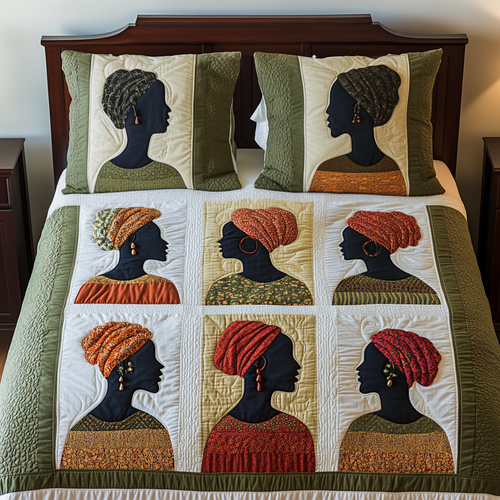 Golden Silhouette 3-Piece Quilted Bedding Set NCU0VH2039