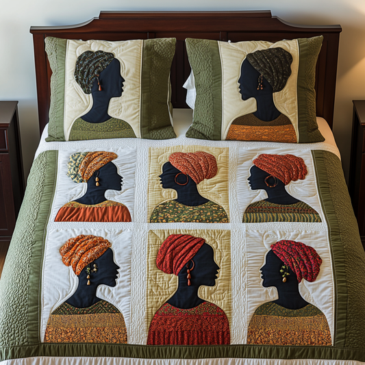 Golden Silhouette 3-Piece Quilted Bedding Set NCU0VH2039