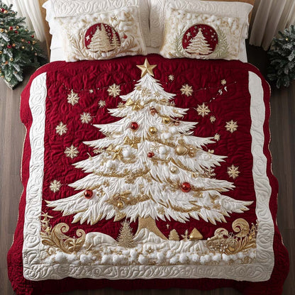 Golden Snowfall 3-Piece Quilted Bedding Set NCU0NT11350