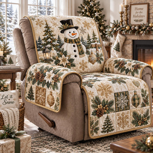 Golden Snowman Forest Quilted Sofa Cover NCU0DV10192