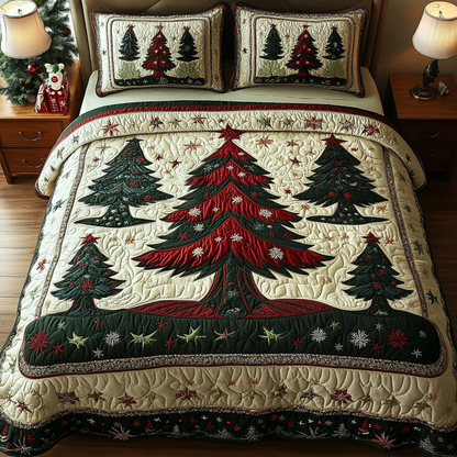 Golden Sparkle 3-Piece Quilted Bedding Set NCU0DK9835