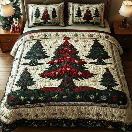 Golden Sparkle 3-Piece Quilted Bedding Set NCU0DK9835