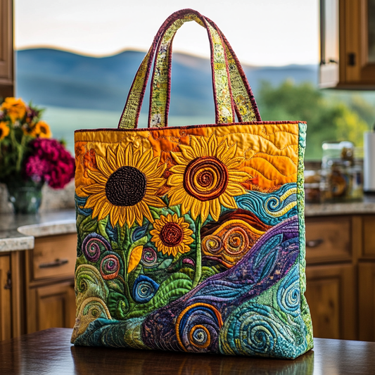 Golden Spiral Quilted Tote Bag NCU0VL2724