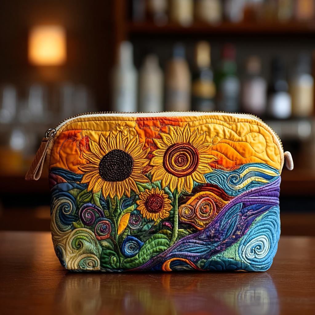 Golden Spiral Quilted Zipper Pouch NCU0VL2724
