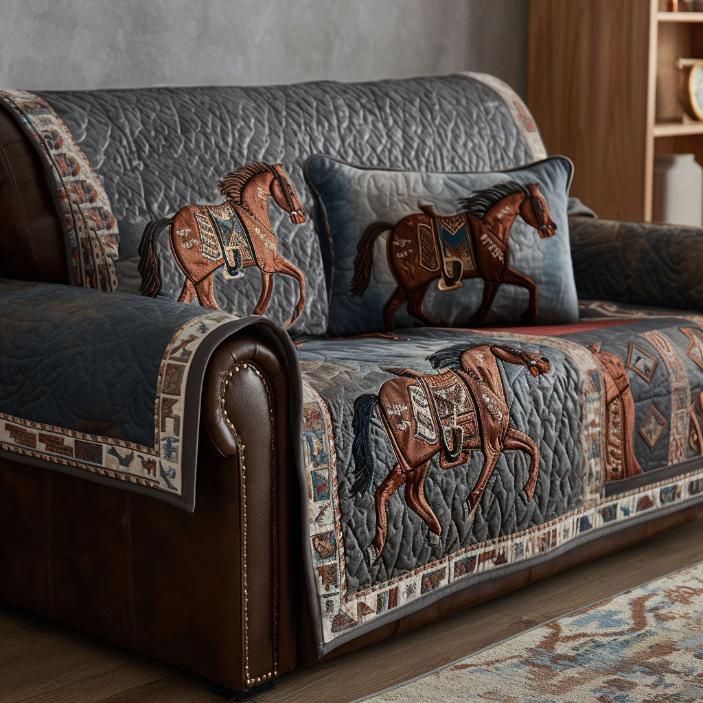 Golden Spurs Quilted Sofa Cover NCU0PT10226