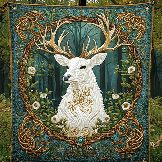 Golden Stag Quilted Blanket NCU0DK3431