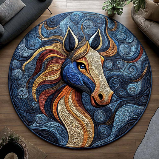 Golden Stallion Quilted Round Mat NCU0XD329