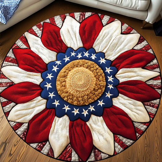 Golden Starburst Quilted Round Mat NCU0NT6613