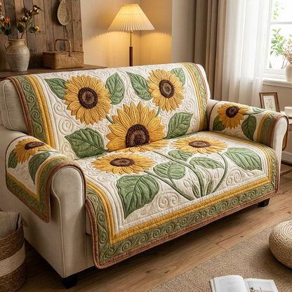 Golden Sun Garden Quilted Sofa Cover NCU0TV1555