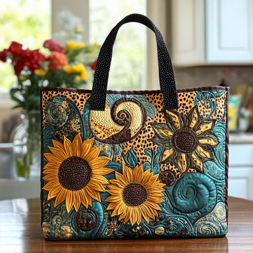 Golden Sunflower Lane Quilted Tote Bag NCU0NT8464