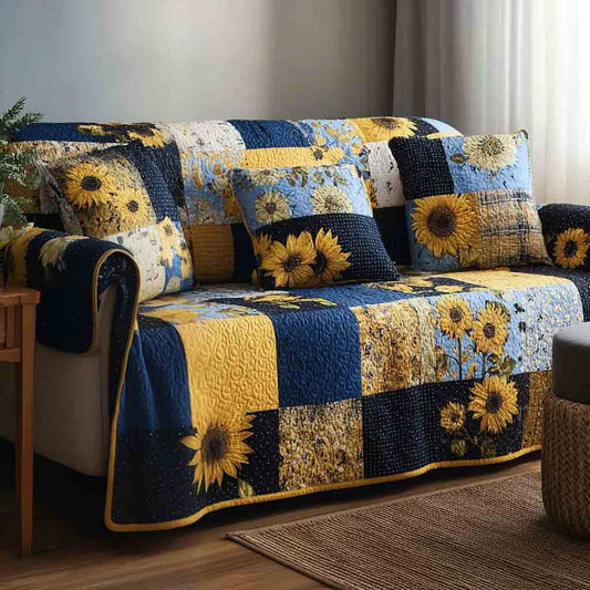 Golden Sunflower Quilted Sofa Cover NCU0NT12232