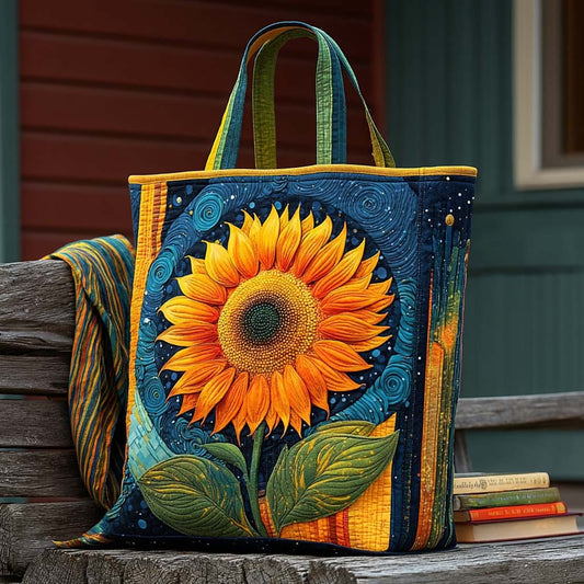 Golden Sunflower Quilted Tote Bag NCU0XD472