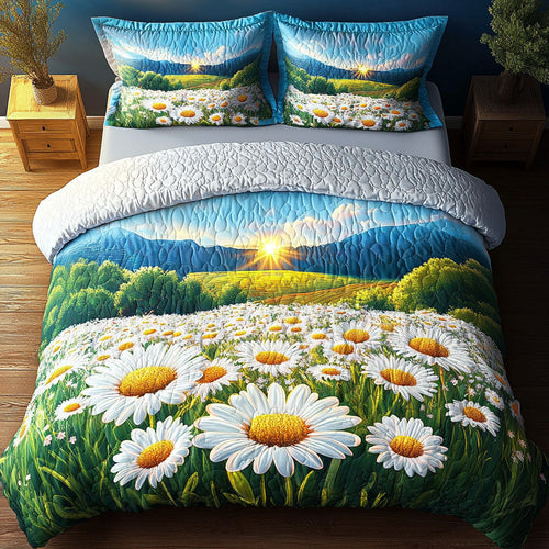 Golden Sunrise 3-Piece Quilted Bedding Set NCU0NT5999