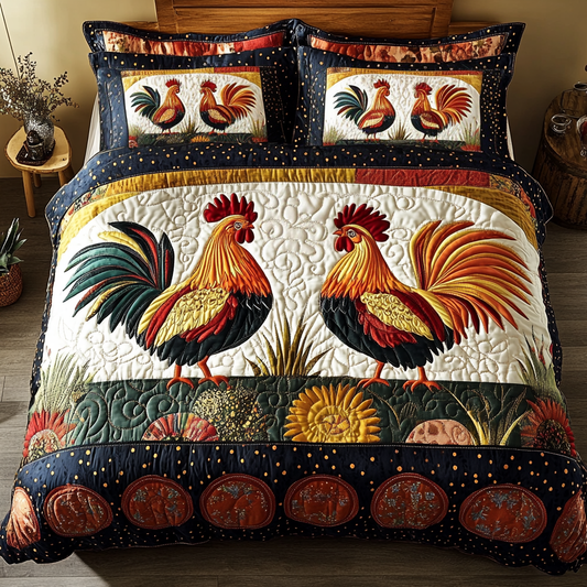 Golden Sunrise 3-Piece Quilted Bedding Set NCU0VH3062