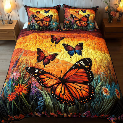 Golden Sunset Flight 3-Piece Quilted Bedding Set NCU0NT3890