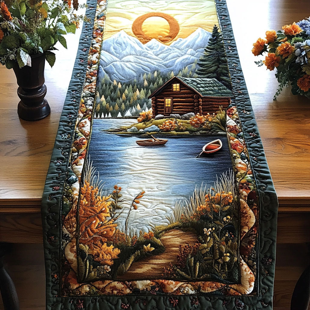 Golden Sunset Lodge Quilted Table Runner NCU0NT4689