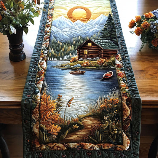 Golden Sunset Lodge Quilted Table Runner NCU0NT4689
