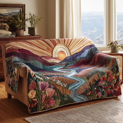 Golden Sunshine Quilted Sofa Cover NCU0DV9200