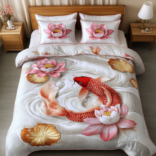 Golden Swim 3-Piece Quilted Bedding Set NCU0NT6384