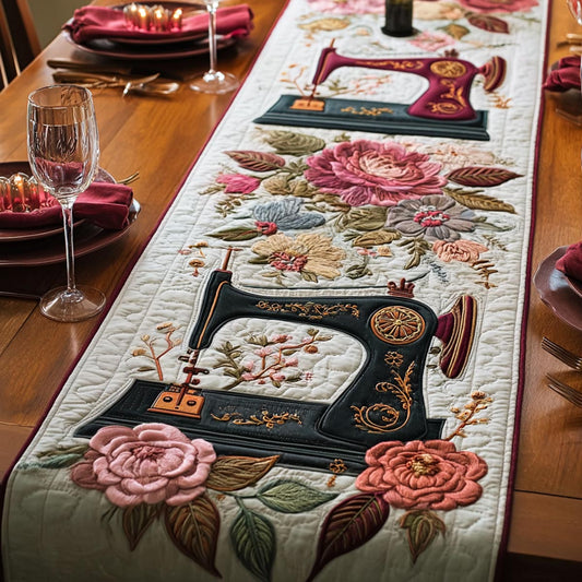 Golden Thimble Quilted Table Runner NCU0DV9091