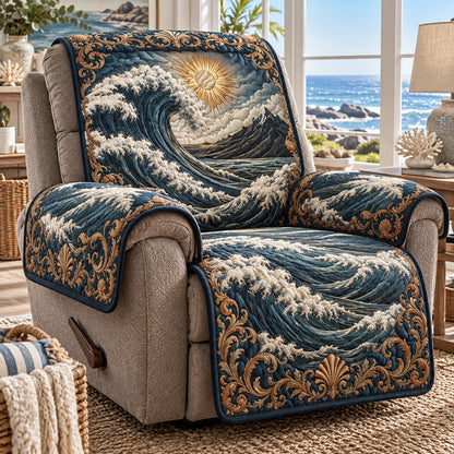 Golden Tide Wave Quilted Sofa Cover NCU0DV10358