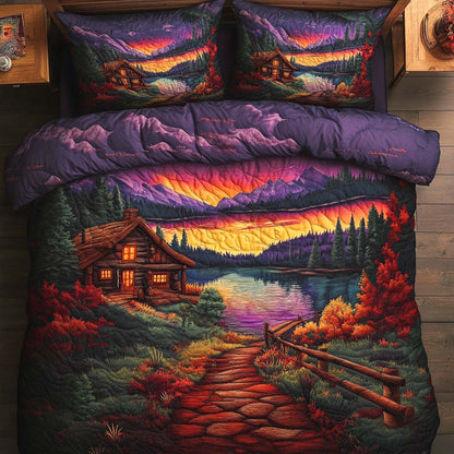 Golden Timberlight 3-Piece Quilted Bedding Set NCU0NT7438