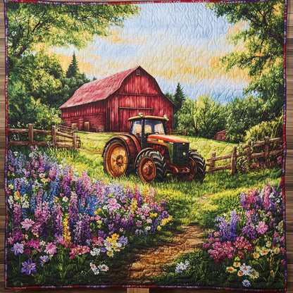Golden Tractor Quilted Blanket NCU0NT6248