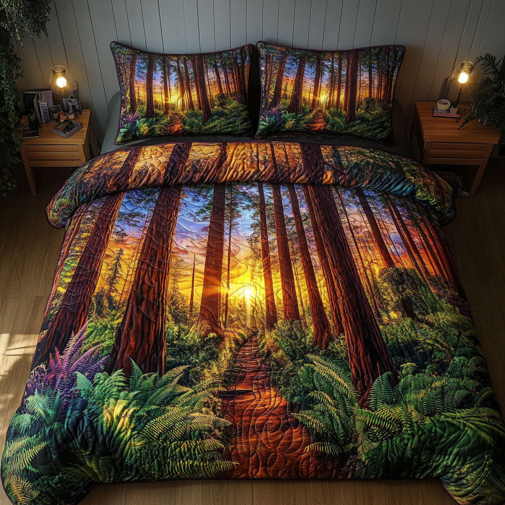 Golden Trail 3-Piece Quilted Bedding Set NCU0NT5697