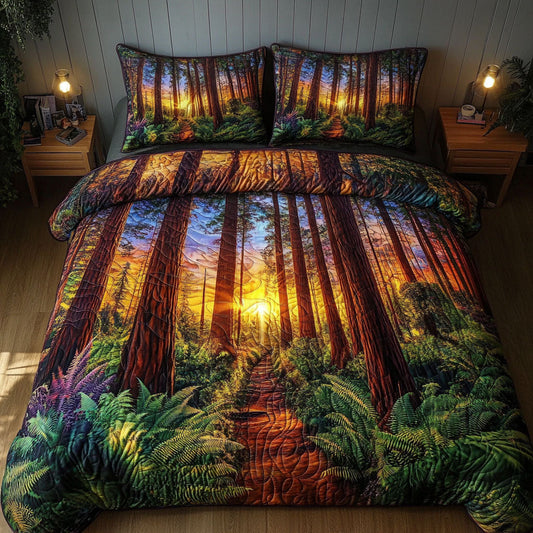 Golden Trail 3-Piece Quilted Bedding Set NCU0NT5697
