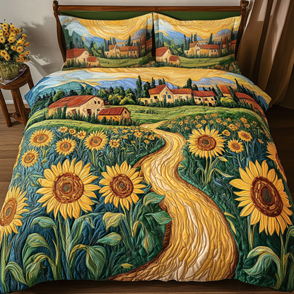 Golden Trail 3-Piece Quilted Bedding Set NCU0VH5149