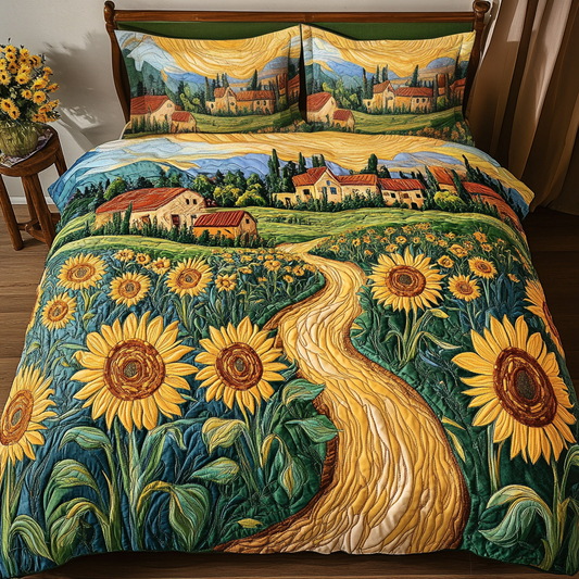 Golden Trail 3-Piece Quilted Bedding Set NCU0VH5149